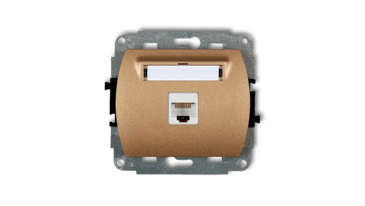TREND Gniazda komputerowe pojedyncze 1xRJ45, kat. 5e, 8-stykowy złoty metalik 8GK-1