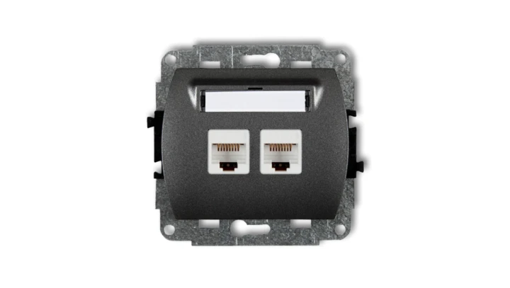 TREND Gniazda komputerowe podwójne 2xRJ45, kat. 6, 8-stykowy grafitowy 11GK-4