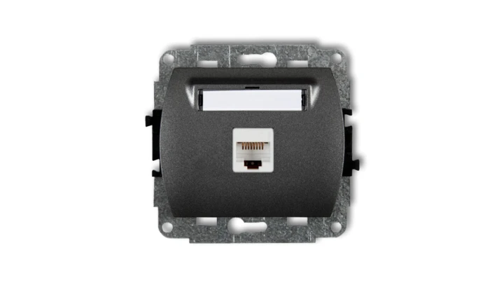 TREND Gniazda komputerowe pojedyncze 1xRJ45, kat. 6, ekranowane, 8-stykowy grafitowy 11GK-5