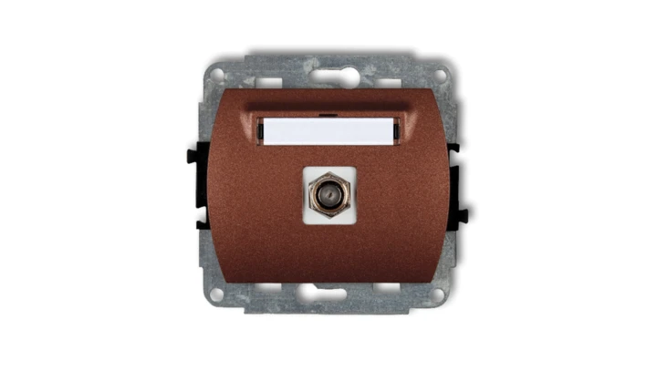 TREND Gniazdo antenowe pojedyncze typu F (SAT) niklowany brĄzowy metalik 9GF-1