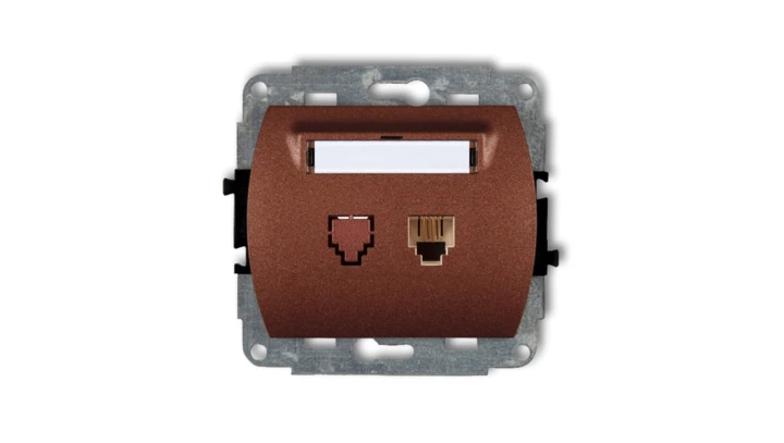 TREND Gniazda telefoniczne pojedyncze 1xRJ11, 4-stykowy brĄzowy metalik 9GT-1