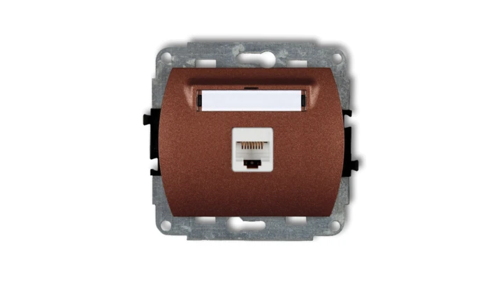 TREND Gniazda komputerowe pojedyncze 1xRJ45, kat. 6, 8-stykowy brĄzowy metalik 9GK-3