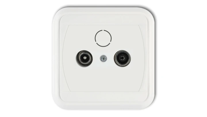 LIZA Gniazdo antenowe RTV końcowe 2dB biały GAK-1L