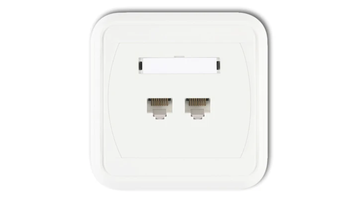 LIZA Gniazdo komputerowe podwójne 2xRJ45, kat. 5e, 8-stykowe biały GLK-2