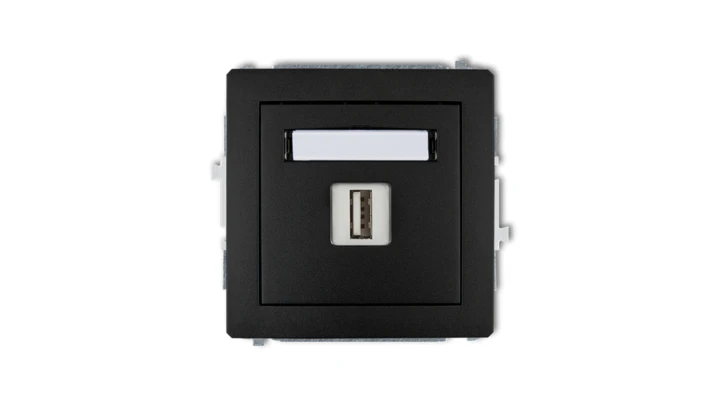 DECO Ładowarka USB pojedynczej, 5V, 1A czarny mat 12DCUSB-1