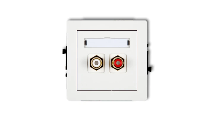 DECO Gniazdo podwójne RCA (typu cinch - biały i czerwony, pozłacany) biały DGRCA-2