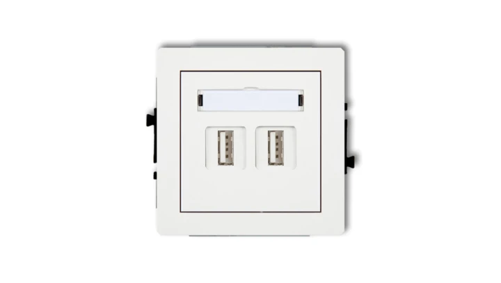 DECO Gniazdo podwójne 2xUSB-AA biały DGUSB-2