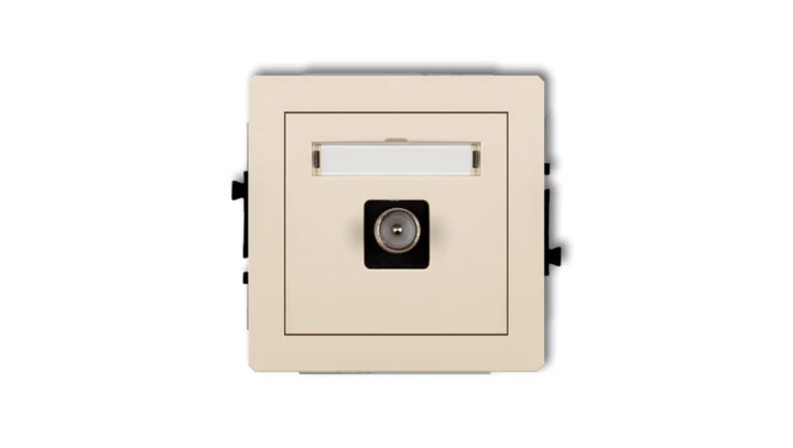 DECO Gniazdo antenowe pojedyncze TV beżowy 1DGTV-1