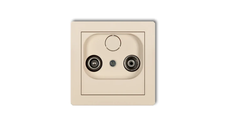 DECO Gniazdo antenowe RTV przelotowe 12dB beżowy 1DG12P