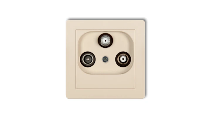 DECO Gniazdo antenowe 2 wyjścia SAT + TV beżowy 1DGSN