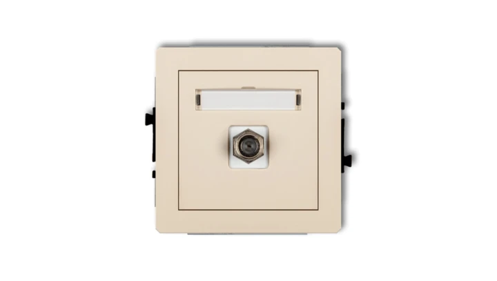 DECO Gniazdo antenowe pojedyncze typu F (SAT) niklowany beżowy 1DGF-1