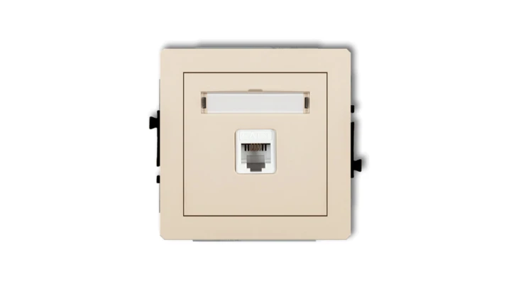 DECO Gniazda telefoniczne pojedyncze 1xRJ11, 4-stykowy, beznarzędziowe beżowy 1DGT-1