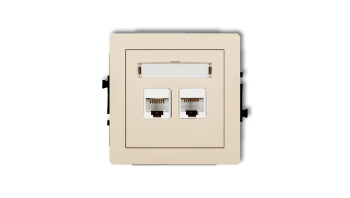 DECO Gniazda komputerowe podwójne 2xRJ45, kat. 5e, 8-stykowy beżowy 1DGK-2