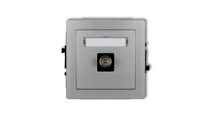 DECO Gniazdo antenowe pojedyncze TV srebrny metalik 7DGTV-1