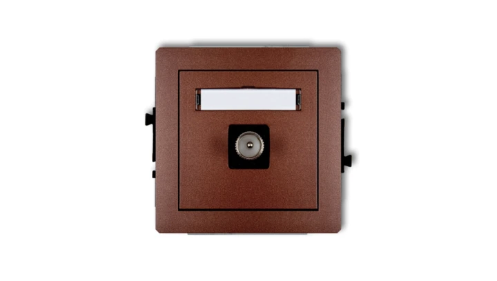 DECO Gniazdo antenowe pojedyncze TV brązowy metalik 9DGTV-1