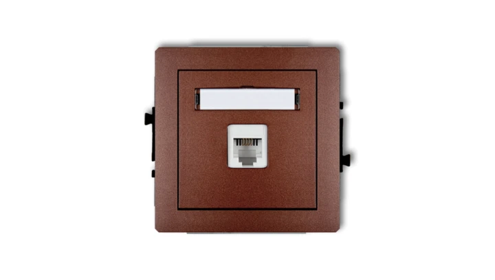 DECO Gniazda telefoniczne pojedyncze 1xRJ11, 4-stykowy, beznarzędziowe brązowy metalik 9DGT-1