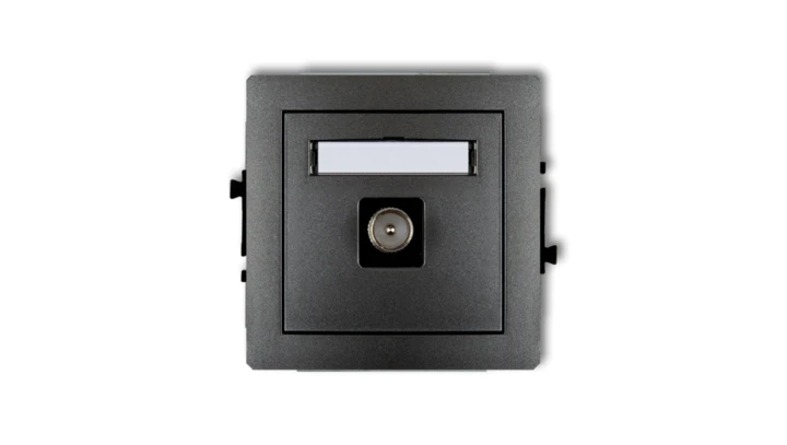 DECO Gniazdo antenowe pojedyncze TV grafitowy 11DGTV-1