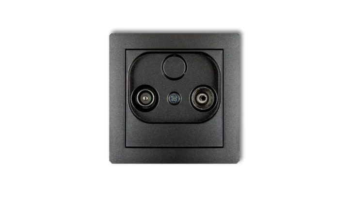 DECO Gniazdo antenowe RTV przelotowe 15dB grafitowy 11DG15P