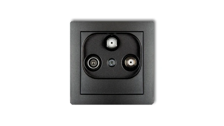 DECO Gniazdo antenowe 2 wyjścia SAT + TV grafitowy 11DGSN