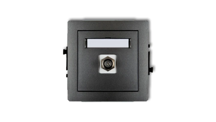 DECO Gniazdo antenowe pojedyncze typu F (SAT) niklowany grafitowy 11DGF-1