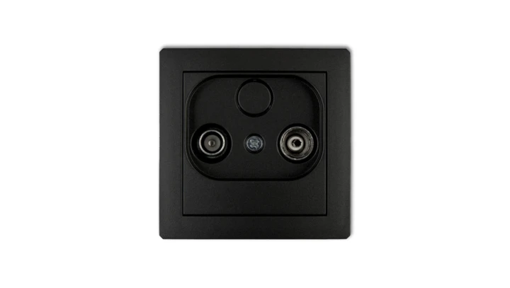 DECO Gniazdo antenowe RTV przelotowe 15dB czarny mat 12DG15P