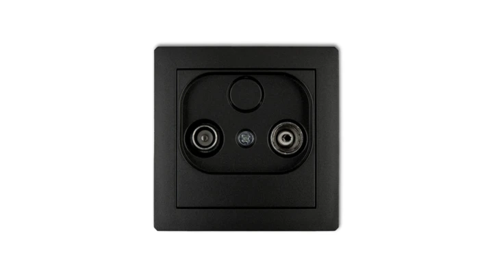 DECO Gniazdo antenowe RTV końcowe w szeregu gniazd przelotowych 6dB czarny mat 12DG6K