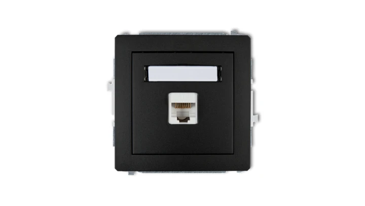 DECO Gniazda komputerowe pojedyncze 1xRJ45, kat. 5e, 8-stykowy czarny mat 12DGK-1