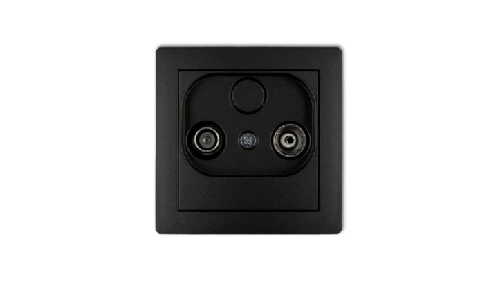 DECO Gniazdo antenowe RTV przelotowe 9dB czarny mat 12DG9P