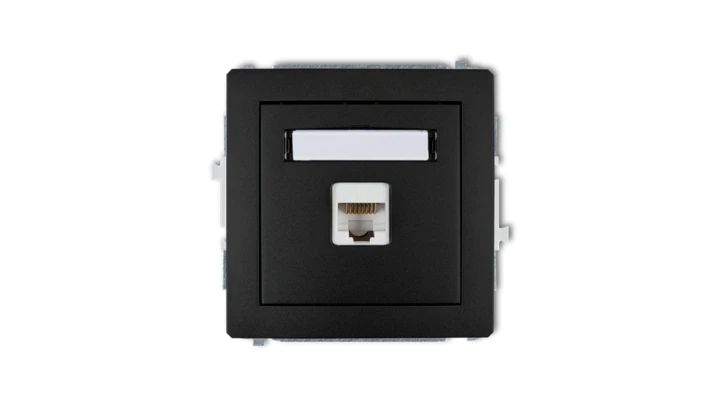 DECO Gniazda komputerowe pojedyncze 1xRJ45, kat. 6, 8-stykowy czarny mat 12DGK-3