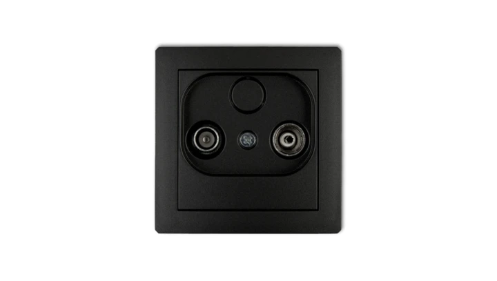 DECO Gniazdo antenowe RTV przelotowe 12dB czarny mat 12DG12P