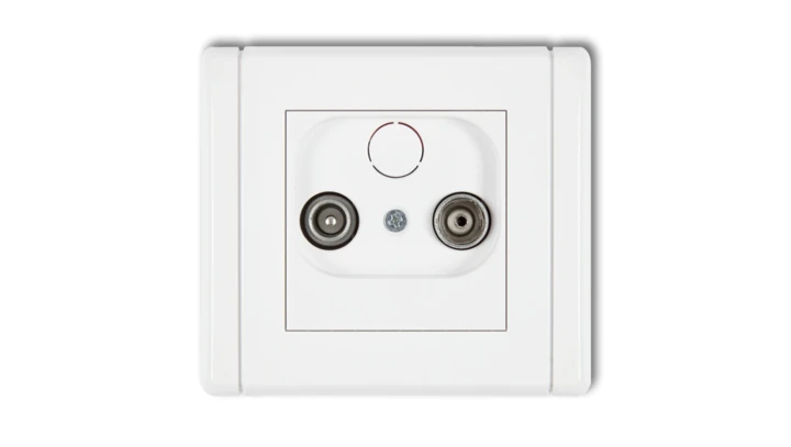 FLEXI Gniazdo antenowe RTV przelotowe 9dB biały FG9P