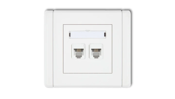 FLEXI Gniazdo telefoniczne podwójne 2xRJ11, 4-stykowe, beznarzędziowe biały FGT-2