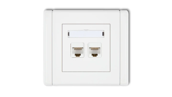 FLEXI Gniazdo komputerowe podwójne 2xRJ45, kat. 5e, 8-stykowe biały FGK-2