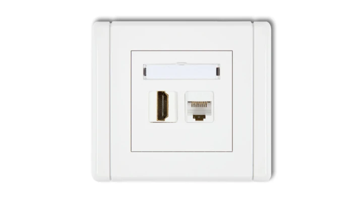 FLEXI Gniazdo pojedyncze HDMI + gniazdo komp. poj. 1xRJ45, kat. 5e, 8-stykowe biały FGHK