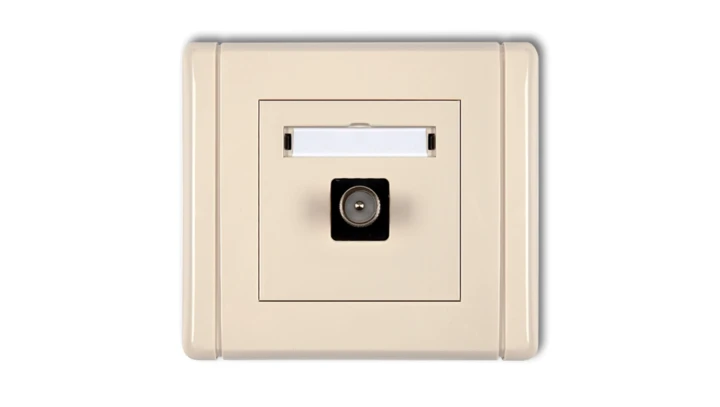 FLEXI Gniazdo antenowe pojedyncze TV beżowy 1FGTV-1