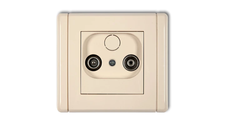 FLEXI Gniazdo antenowe RTV przelotowe 9dB beżowy 1FG9P