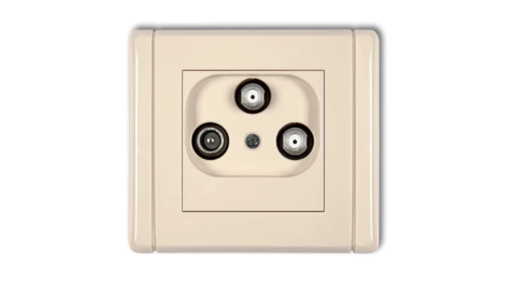 FLEXI Gniazdo antenowe 2 wyjścia SAT + TV beżowy 1FGSN