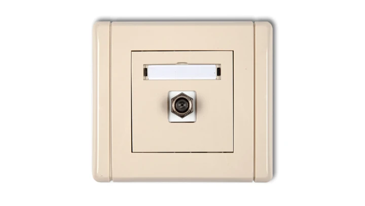 FLEXI Gniazdo antenowe pojedyncze typu F (SAT) niklowane beżowy 1FGF-1