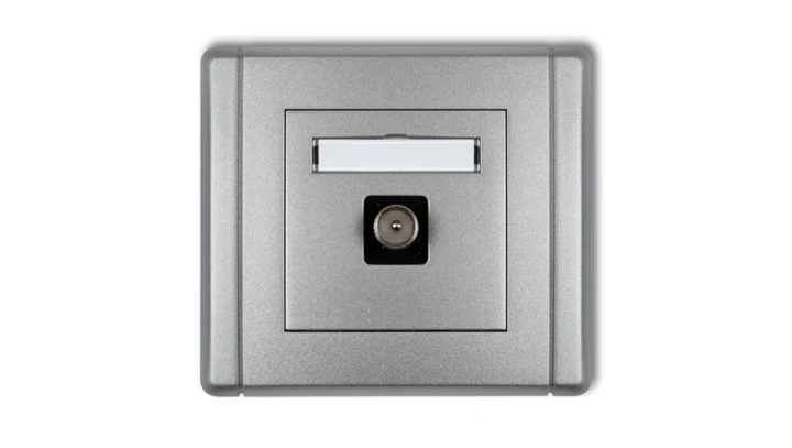 FLEXI Gniazdo antenowe pojedyncze TV srebrny metalik 7FGTV-1