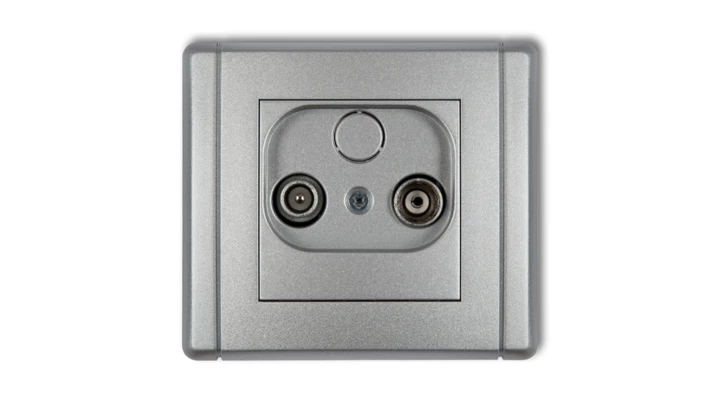 FLEXI Gniazdo antenowe RTV końcowe w szeregu gniazd przelotowych 6dB srebrny metalik 7FG6K