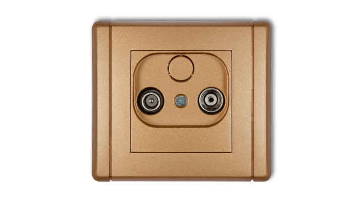 FLEXI Gniazdo antenowe RTV końcowe 2dB złoty metalik 8FG2K