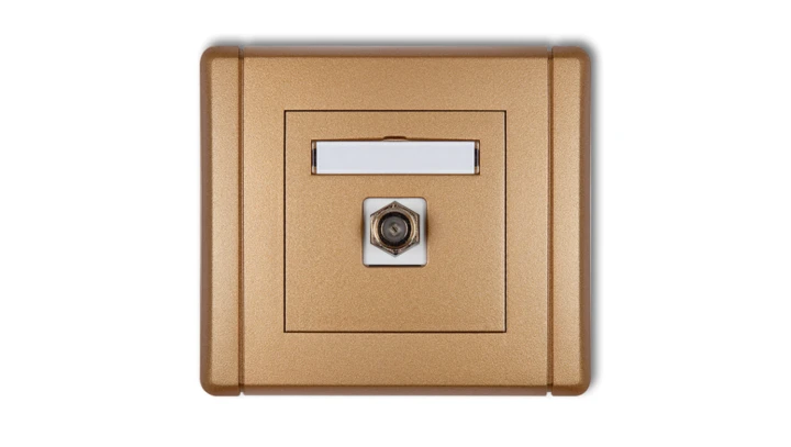 FLEXI Gniazdo antenowe pojedyncze typu F (SAT) niklowane złoty metalik 8FGF-1