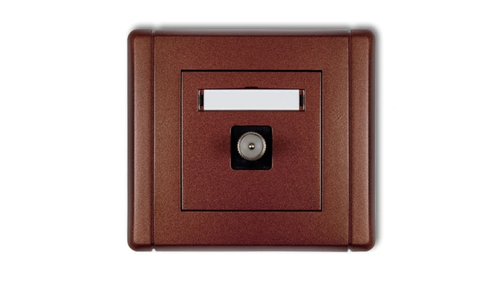 FLEXI Gniazdo antenowe pojedyncze TV brązowy metalik 9FGTV-1