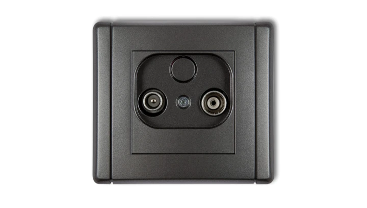 FLEXI Gniazdo antenowe RTV końcowe w szeregu gniazd przelotowych 6dB grafitowy 11FG6K