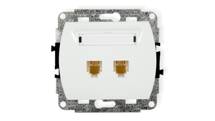 TREND Gniazda telefoniczne podwójne 2xRJ11, 4-stykowy biały GT-2