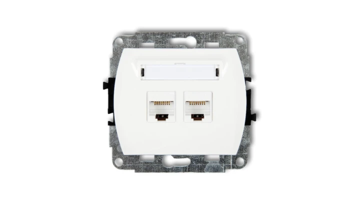TREND Gniazda komputerowe podwójne 2xRJ45, kat. 6, 8-stykowy biały GK-4