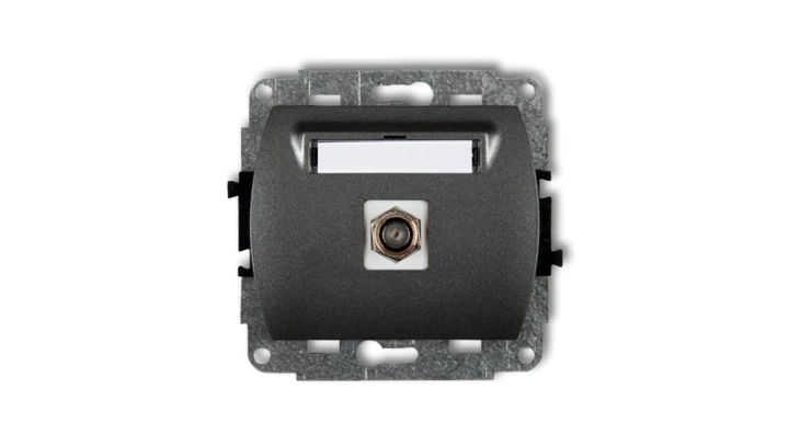 TREND Gniazdo antenowe pojedyncze typu F (SAT) niklowany grafitowy 11GF-1