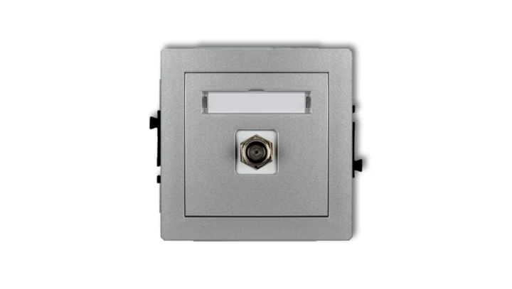 DECO Gniazdo antenowe pojedyncze typu F (SAT) pozłacany srebrny metalik 7DGF-1.1