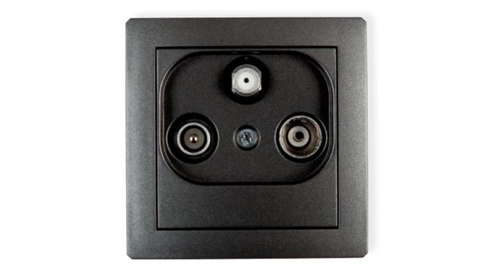 DECO Gniazdo antenowe RTV-SAT końcowe 1,5dB grafitowy 11DGS