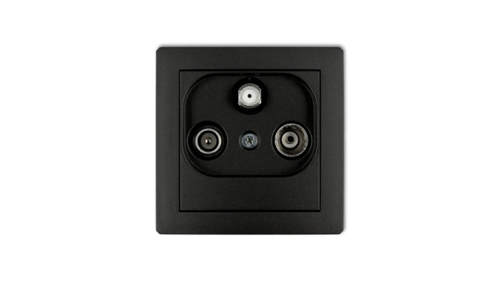 DECO Gniazdo antenowe RTV-SAT końcowe 1,5dB czarny mat 12DGS